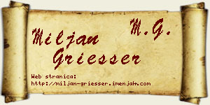 Miljan Griesser vizit kartica